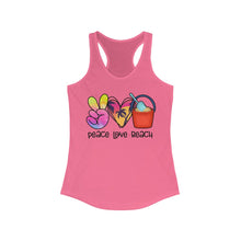 Load image into Gallery viewer, Peace Love Beach - Women&#39;s Ideal Racerback Tank
