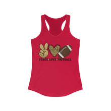 Load image into Gallery viewer, Peace Love Football - Women&#39;s Ideal Racerback Tank
