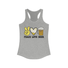 Load image into Gallery viewer, Peace Love Beer - Women&#39;s Ideal Racerback Tank
