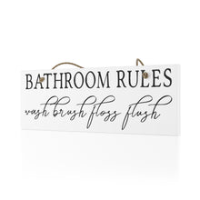 Load image into Gallery viewer, Bathroom Rules Ceramic Wall Sign
