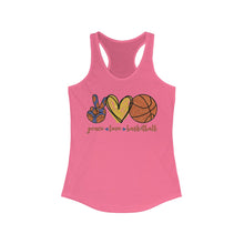Load image into Gallery viewer, Peace Love Basketball - Women's Ideal Racerback Tank
