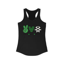 Load image into Gallery viewer, Peace Love Soccer - Women&#39;s Ideal Racerback Tank
