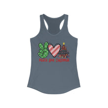 Load image into Gallery viewer, Peace Love Christmas - Women&#39;s Ideal Racerback Tank
