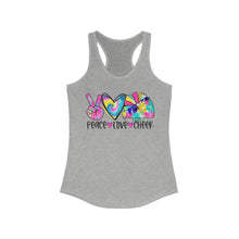 Load image into Gallery viewer, Peace Love Cheer - Women&#39;s Ideal Racerback Tank
