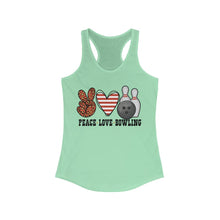 Load image into Gallery viewer, Peace Love Bowling - Women&#39;s Ideal Racerback Tank
