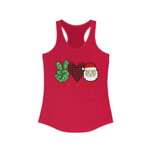 Load image into Gallery viewer, Peace Love Christmas - Women&#39;s Ideal Racerback Tank
