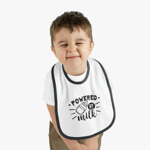 Load image into Gallery viewer, Powered by milk Baby Contrast Trim Jersey Bib
