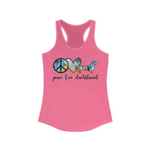 Load image into Gallery viewer, Peace Love Dachshund - Women&#39;s Ideal Racerback Tank
