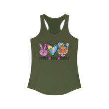 Load image into Gallery viewer, Peace Love Tigers - Women&#39;s Ideal Racerback Tank
