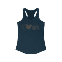 Load image into Gallery viewer, Peace Love Camping - Women&#39;s Ideal Racerback Tank
