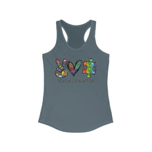 Load image into Gallery viewer, Peace Love Autism - Women&#39;s Ideal Racerback Tank
