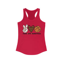 Load image into Gallery viewer, Peace Love Basketball - Women&#39;s Ideal Racerback Tank
