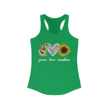 Load image into Gallery viewer, Peace Love Sunshine - Women&#39;s Ideal Racerback Tank
