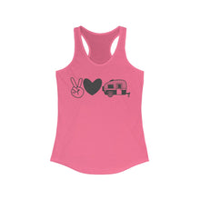 Load image into Gallery viewer, Peace Love Camping - Women&#39;s Ideal Racerback Tank
