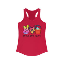 Load image into Gallery viewer, Peace Love Beach - Women&#39;s Ideal Racerback Tank
