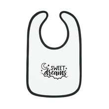 Load image into Gallery viewer, Sweet Dreams Baby Contrast Trim Jersey Bib
