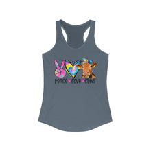 Load image into Gallery viewer, Peace Love Cows - Women&#39;s Ideal Racerback Tank
