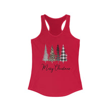 Load image into Gallery viewer, Merry Christmas with trees - Women&#39;s Ideal Racerback Tank
