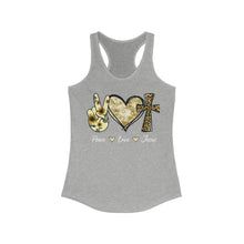 Load image into Gallery viewer, Peace Love Jesus - Women&#39;s Ideal Racerback Tank
