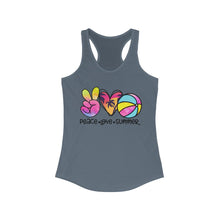 Load image into Gallery viewer, Peace Love Summer (w/Beach Ball)  - Women&#39;s Ideal Racerback Tank
