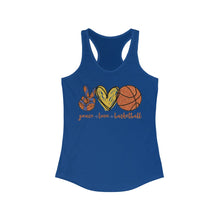 Load image into Gallery viewer, Peace Love Basketball - Women's Ideal Racerback Tank
