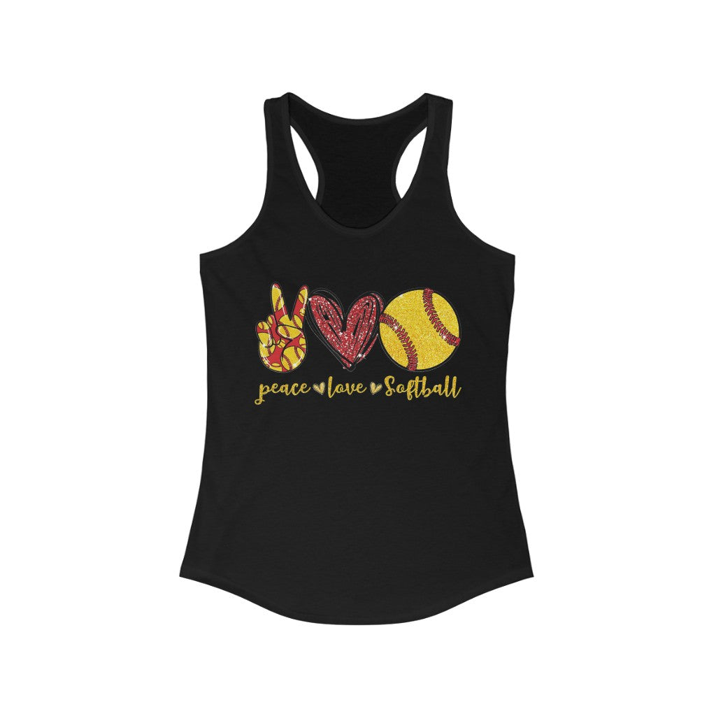 Peace Love Softball - Women's Ideal Racerback Tank