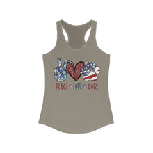 Load image into Gallery viewer, Peace Love Dogs - Women&#39;s Ideal Racerback Tank
