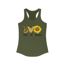 Load image into Gallery viewer, Peace Love Sunshine - Women&#39;s Ideal Racerback Tank
