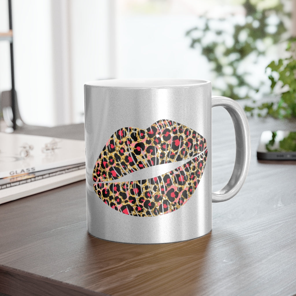 Leopard Lip Metallic Mug (Silver\Gold)