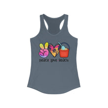 Load image into Gallery viewer, Peace Love Beach - Women&#39;s Ideal Racerback Tank
