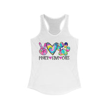 Load image into Gallery viewer, Peace Love Cats - Women&#39;s Ideal Racerback Tank
