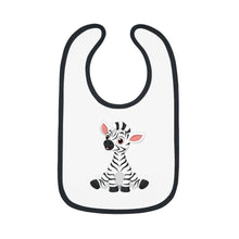 Load image into Gallery viewer, Baby Contrast Trim Jersey Bib Zebra
