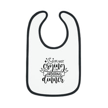 Load image into Gallery viewer, I&#39;m not crying Baby Contrast Trim Jersey Bib
