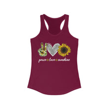 Load image into Gallery viewer, Peace Love Sunshine - Women&#39;s Ideal Racerback Tank
