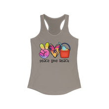 Load image into Gallery viewer, Peace Love Beach - Women&#39;s Ideal Racerback Tank
