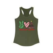 Load image into Gallery viewer, Peace Love Christmas - Women&#39;s Ideal Racerback Tank
