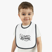Load image into Gallery viewer, Sweet Dreams Baby Contrast Trim Jersey Bib
