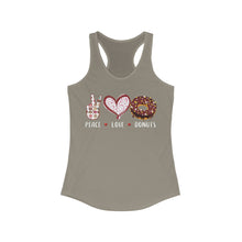 Load image into Gallery viewer, Peace Love Donuts - Women&#39;s Ideal Racerback Tank

