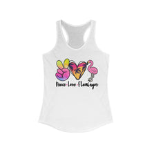 Load image into Gallery viewer, Peace Love Flamingo - Women&#39;s Ideal Racerback Tank

