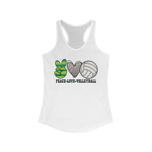 Load image into Gallery viewer, Peace Love Volleyball - Women&#39;s Ideal Racerback Tank
