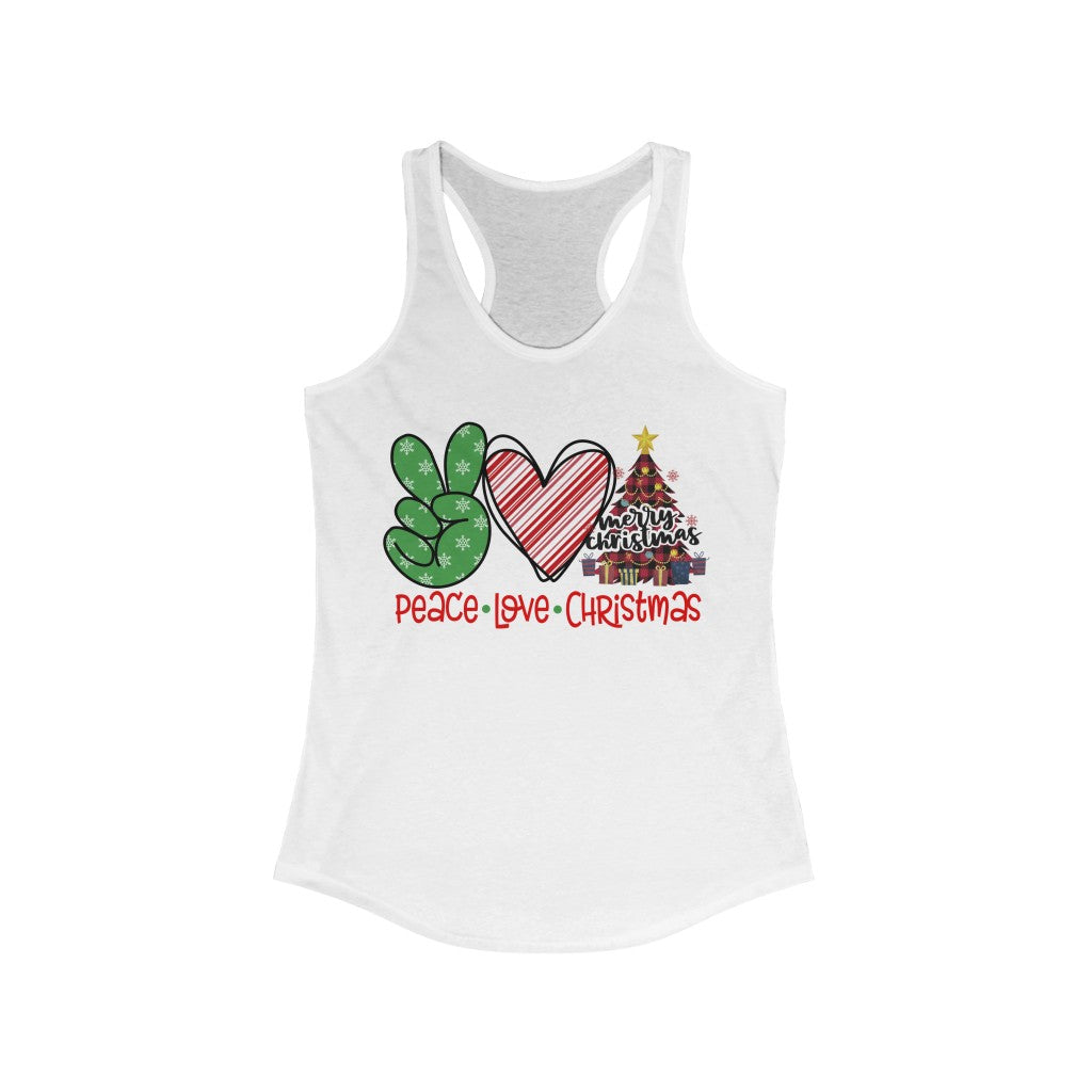 Peace Love Christmas - Women's Ideal Racerback Tank