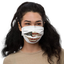 Load image into Gallery viewer, Lips - Red White and Blue Lips 2 - Premium face mask
