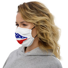 Load image into Gallery viewer, Lips - Red White and Blue Lips - Premium face mask
