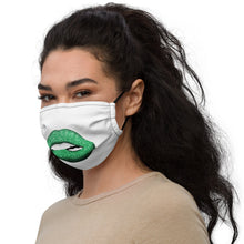 Load image into Gallery viewer, Glitter Lip Green - Premium face mask
