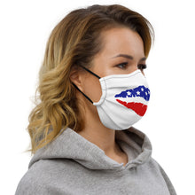 Load image into Gallery viewer, Lips - Red White and Blue Lips - Premium face mask
