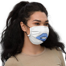 Load image into Gallery viewer, Glitter Lip Blue - Premium Face Mask
