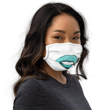 Load image into Gallery viewer, Glitter Lip Aquamarine - Premium face mask
