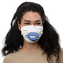 Load image into Gallery viewer, Glitter Lip Blue - Premium Face Mask
