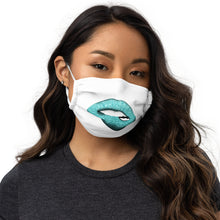 Load image into Gallery viewer, Glitter Lip Aquamarine - Premium face mask
