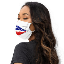 Load image into Gallery viewer, Lips - Red White and Blue Puffy Lip - Premium face mask
